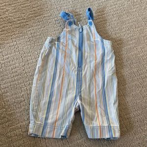 Hanna Andersson shortalls size 90 3T striped blue pastel Easter